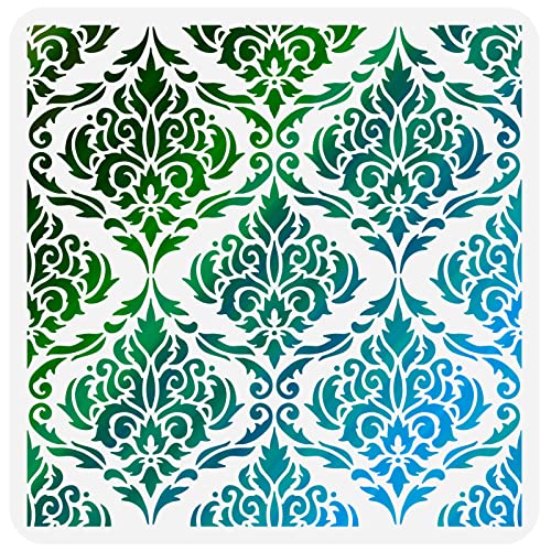 FINGERINSPIRE Damast-Schablone, 30x30 cm, Blumen, Fliesen-Schablone, Kunststoff, symmetrisches Blumenmuster, Schablone, wiederverwendbar, DIY-Kunst und Handwerk, Wänden, Möbeldekor FINGERINSPIRE Damast-Schablone, 30x30 cm, Blumen, Fliesen-Schablone, Kunststoff, symmetrisches Blumenmuster, Schablone, wiederverwendbar, DIY-Kunst und Handwerk, Wänden, Möbeldekor von FINGERINSPIRE