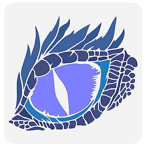 FINGERINSPIRE Drachenauge Malschablone 30x30 cm Wiederverwendbares Auge des Drachen Musters Zeichenvorlage DIY Handwerk Dinosaurier Augen Dekorationsschablone Zum Malen Auf Holz Wand Und Möbel von FINGERINSPIRE