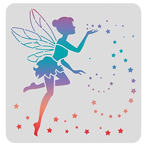 FINGERINSPIRE Elf & Star Zeichenschablonen, Malschablonen, 30 x 30 cm, Elfen- und Sternmuster, Kunststoffschablonen, Dekoration, rechteckig, wiederverwendbar, Schablonen zum Malen auf Holz, Boden, FINGERINSPIRE Elf & Star Zeichenschablonen, Malschablonen, 30 x 30 cm, Elfen- und Sternmuster, Kunststoffschablonen, Dekoration, rechteckig, wiederverwendbar, Schablonen zum Malen auf Holz, Boden, von FINGERINSPIRE