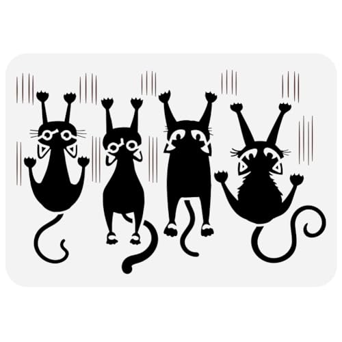 FINGERINSPIRE Fallende Katzen Schablone Zum Malen 21x29.7 cm Wiederverwendbare Cartoon Katzen Zeichnungsvorlage Kunststoff PET Süße Katzen Schablone Ausgehöhlte Kratzvorlage Tier Themen Schablone FINGERINSPIRE Fallende Katzen Schablone Zum Malen 21x29.7 cm Wiederverwendbare Cartoon Katzen Zeichnungsvorlage Kunststoff PET Süße Katzen Schablone Ausgehöhlte Kratzvorlage Tier Themen Schablone von FINGERINSPIRE