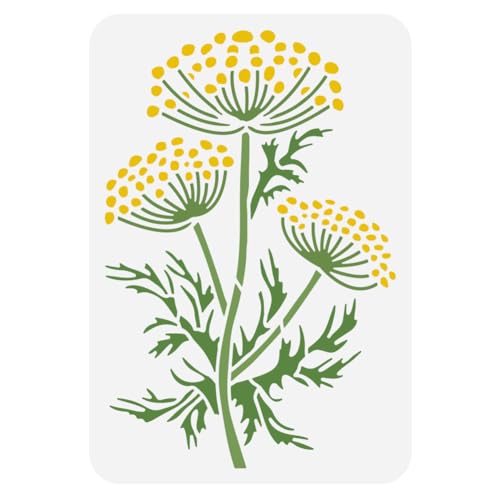FINGERINSPIRE Fenchelstiel Blumen Malschablone 21x29.7 cm Wiederverwendbare Wildblumen Schablone Große Blumen Schablone Blumenmuster Pflanzen Thema Vorlage Für Wand Holzmöbel Heimwerker Dekoration FINGERINSPIRE Fenchelstiel Blumen Malschablone 21x29.7 cm Wiederverwendbare Wildblumen Schablone Große Blumen Schablone Blumenmuster Pflanzen Thema Vorlage Für Wand Holzmöbel Heimwerker Dekoration von FINGERINSPIRE