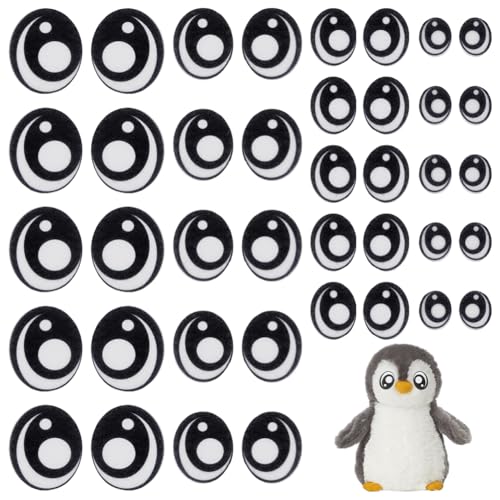 FINGERINSPIRE Filzaugen-Patches zum Häkeln von Stuffies und Plüschtieren, oval, schwarz, Filz, Puppenaugen, Nähapplikation, DIY, Puppen und Plüschtierherstellung, 20 Paar FINGERINSPIRE Filzaugen-Patches zum Häkeln von Stuffies und Plüschtieren, oval, schwarz, Filz, Puppenaugen, Nähapplikation, DIY, Puppen und Plüschtierherstellung, 20 Paar von FINGERINSPIRE