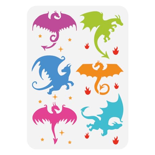 FINGERINSPIRE Flügel Drachen Malschablone 21x29.7 cm Wiederverwendbar 6 Stile Flugsaurier Zeichenvorlage Stern Feuer Drachen Silhouette Schablone Zum Malen Auf Holz Wand Stoff Möbeln FINGERINSPIRE Flügel Drachen Malschablone 21x29.7 cm Wiederverwendbar 6 Stile Flugsaurier Zeichenvorlage Stern Feuer Drachen Silhouette Schablone Zum Malen Auf Holz Wand Stoff Möbeln von FINGERINSPIRE