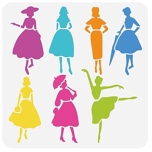 FINGERINSPIRE Frauen Themen Schablonen 30x30 cm Silhouette Frauen Schablone Kunststoff 7 Stile Elegante Damen Muster Schablone Wiederverwendbare Weibliche Schablone Für Wand Zuhause Malerei Dekor FINGERINSPIRE Frauen Themen Schablonen 30x30 cm Silhouette Frauen Schablone Kunststoff 7 Stile Elegante Damen Muster Schablone Wiederverwendbare Weibliche Schablone Für Wand Zuhause Malerei Dekor von FINGERINSPIRE