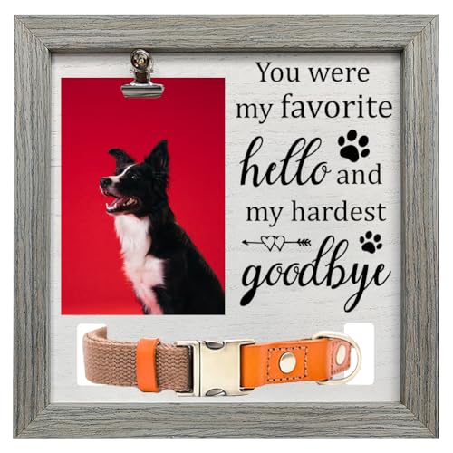 FINGERINSPIRE Gedenk Bilderrahmen Für Haustiere 23x23 cm You Were My Favorite Hello And Hardest Goodbye Haustier Bilderrahmen Mit Fotoclip Und Halsbandhalter Holz Gedenkgeschenkrahmen Für Haustiers FINGERINSPIRE Gedenk Bilderrahmen Für Haustiere 23x23 cm You Were My Favorite Hello And Hardest Goodbye Haustier Bilderrahmen Mit Fotoclip Und Halsbandhalter Holz Gedenkgeschenkrahmen Für Haustiers von FINGERINSPIRE