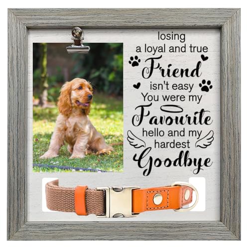 FINGERINSPIRE Gedenk-Bilderrahmen für Haustiere, 22,9 x 22,9 cm, mit Foto-Clip und Halsbandhalter, Holz, Gedenkrahmen für Hunde, Katzen, Haustiere, die bestanden haben FINGERINSPIRE Gedenk-Bilderrahmen für Haustiere, 22,9 x 22,9 cm, mit Foto-Clip und Halsbandhalter, Holz, Gedenkrahmen für Hunde, Katzen, Haustiere, die bestanden haben von FINGERINSPIRE
