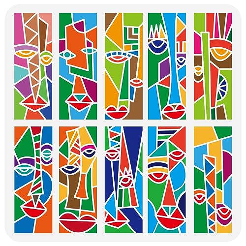 FINGERINSPIRE Gesichter Malschablonen Vorlage 30x30 cm Wiederverwendbar Abstrakte Gesichter Musterschablone Geometrische Kunst Gesichter Schablone Dekor Bastelschablone Zum Malen Auf Holz Wandstoff FINGERINSPIRE Gesichter Malschablonen Vorlage 30x30 cm Wiederverwendbar Abstrakte Gesichter Musterschablone Geometrische Kunst Gesichter Schablone Dekor Bastelschablone Zum Malen Auf Holz Wandstoff von FINGERINSPIRE