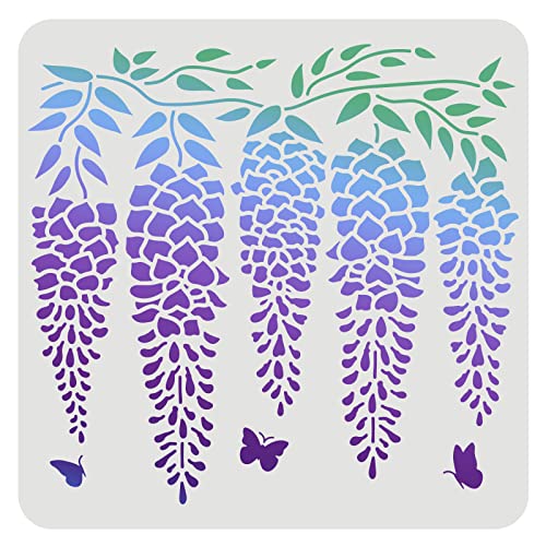 FINGERINSPIRE Glyzinien-Schablonen-Schablone 30 x 30 cm, Blumen Malschablonen Blume Schmetterling, Wandschablonen, Wiederverwendbare Schablonen zum Malen auf Holz, Boden, Wand und Fliesen… FINGERINSPIRE Glyzinien-Schablonen-Schablone 30 x 30 cm, Blumen Malschablonen Blume Schmetterling, Wandschablonen, Wiederverwendbare Schablonen zum Malen auf Holz, Boden, Wand und Fliesen… von FINGERINSPIRE