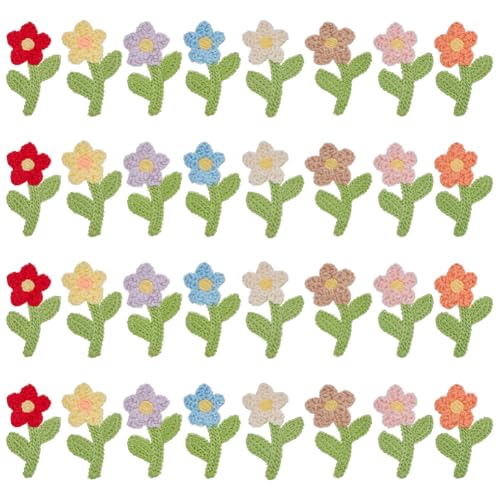 FINGERINSPIRE Häkelblumen-Applikationen mit Stiel und Blättern, 8 Farben, Polyester, zum Nähen, Häkeln, 5,7 x 3,6 x 0,3 cm, Häkelblume für Bastelarbeiten, Kleidung, Hüte, Taschen, Heimdekoration, 32 FINGERINSPIRE Häkelblumen-Applikationen mit Stiel und Blättern, 8 Farben, Polyester, zum Nähen, Häkeln, 5,7 x 3,6 x 0,3 cm, Häkelblume für Bastelarbeiten, Kleidung, Hüte, Taschen, Heimdekoration, 32 von FINGERINSPIRE