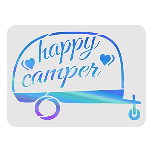 FINGERINSPIRE Happy Camper Schablone, 29,7 x 21 cm, Kunststoff, Camper-Muster, Zeichnen, Malschablonen, rechteckig, wiederverwendbare Schablonen zum Malen auf Holz, Boden, Wand und Fliesen FINGERINSPIRE Happy Camper Schablone, 29,7 x 21 cm, Kunststoff, Camper-Muster, Zeichnen, Malschablonen, rechteckig, wiederverwendbare Schablonen zum Malen auf Holz, Boden, Wand und Fliesen von FINGERINSPIRE