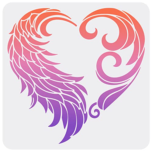 FINGERINSPIRE Herzflügel Schablone 30x30 cm Quadratische Malschablone Vogelfeder Zeichenvorlage Herzmuster Schablone Wellen Schablone Für Zuhause Wand Boden Fliesen Möbel Malerei FINGERINSPIRE Herzflügel Schablone 30x30 cm Quadratische Malschablone Vogelfeder Zeichenvorlage Herzmuster Schablone Wellen Schablone Für Zuhause Wand Boden Fliesen Möbel Malerei von FINGERINSPIRE