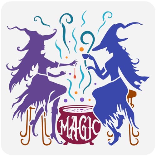 FINGERINSPIRE Hexen Nachmittagstee Schablone Zum Malen 30x30 cm Wiederverwendbarer Hexenkessel Brau Zeichnungsvorlage Große Hexentag Malschablone Für Zuhause Holzmöbel Bodendekoration FINGERINSPIRE Hexen Nachmittagstee Schablone Zum Malen 30x30 cm Wiederverwendbarer Hexenkessel Brau Zeichnungsvorlage Große Hexentag Malschablone Für Zuhause Holzmöbel Bodendekoration von FINGERINSPIRE