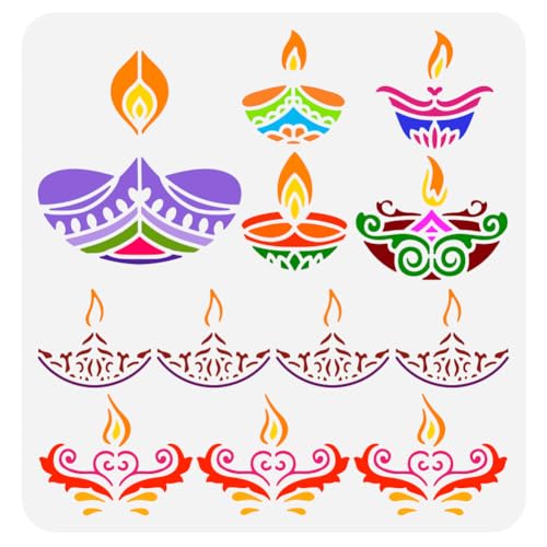 FINGERINSPIRE Indien Diya Schablone Zum Malen 30x30 cm Groß Diwali Fest Malschablone Wiederverwendbar Indien Licht Feuer Vorlage Religiöse Motiv Schablone Für Wand Und Bodendekoration FINGERINSPIRE Indien Diya Schablone Zum Malen 30x30 cm Groß Diwali Fest Malschablone Wiederverwendbar Indien Licht Feuer Vorlage Religiöse Motiv Schablone Für Wand Und Bodendekoration von FINGERINSPIRE