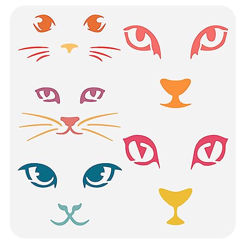 FINGERINSPIRE Katzengesicht Schablone Zum Malen 30x30 cm Wiederverwendbare Katzenaugen Zeichnungsvorlage Katzen Gesichtsausdruck Malschablone Kunststoff Ausgehöhlte Schablonen Heimdekor Schablone FINGERINSPIRE Katzengesicht Schablone Zum Malen 30x30 cm Wiederverwendbare Katzenaugen Zeichnungsvorlage Katzen Gesichtsausdruck Malschablone Kunststoff Ausgehöhlte Schablonen Heimdekor Schablone von FINGERINSPIRE