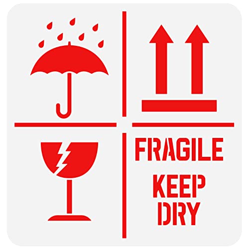 FINGERINSPIRE Keep Dry Fragile Up Text Schablone 30x30cm Wiederverwendbar Keep Dry Schild Zeichenschablone Fragile Up Zeichen Malvorlage Für Kartonverpackung Kunststoffschablone Für Holzpapier FINGERINSPIRE Keep Dry Fragile Up Text Schablone 30x30cm Wiederverwendbar Keep Dry Schild Zeichenschablone Fragile Up Zeichen Malvorlage Für Kartonverpackung Kunststoffschablone Für Holzpapier von FINGERINSPIRE