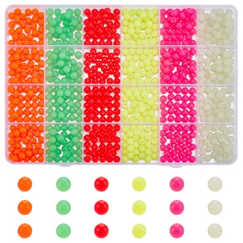 FINGERINSPIRE Kunststoff-Angelschnurperlen, 5,5 mm Durchmesser, mit Loch, 6 Farben, leuchtend, weich, hart, Crashworthy, runde Perlen für Süß- und Salzwasser, mit Aufbewahrungsbox, 720 Stück FINGERINSPIRE Kunststoff-Angelschnurperlen, 5,5 mm Durchmesser, mit Loch, 6 Farben, leuchtend, weich, hart, Crashworthy, runde Perlen für Süß- und Salzwasser, mit Aufbewahrungsbox, 720 Stück von FINGERINSPIRE