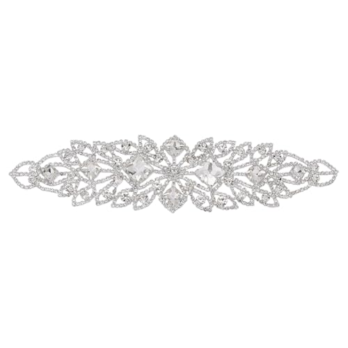 FINGERINSPIRE Lange Glas-Strass-Applikation, 20,3 x 5,1 cm, zum Aufnähen, silberfarbene Rückseite, Kristall-Strass-Flicken, dekorative Hochzeit, Braut, Blumenapplikation für selbstgemachte Kleidung FINGERINSPIRE Lange Glas-Strass-Applikation, 20,3 x 5,1 cm, zum Aufnähen, silberfarbene Rückseite, Kristall-Strass-Flicken, dekorative Hochzeit, Braut, Blumenapplikation für selbstgemachte Kleidung von FINGERINSPIRE