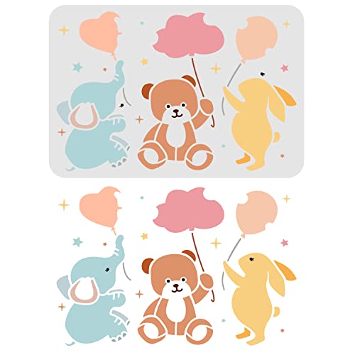 FINGERINSPIRE Liebevolles Herz Elefant Bär Hase mit Ballon Malschablone 29,7x21cm Mylar-Schablone für Heimwerkergeschenke Hemden Heimwerkerhandwerk Holzschilder Holzwandmöbel Weihnachtsdekoration FINGERINSPIRE Liebevolles Herz Elefant Bär Hase mit Ballon Malschablone 29,7x21cm Mylar-Schablone für Heimwerkergeschenke Hemden Heimwerkerhandwerk Holzschilder Holzwandmöbel Weihnachtsdekoration von FINGERINSPIRE