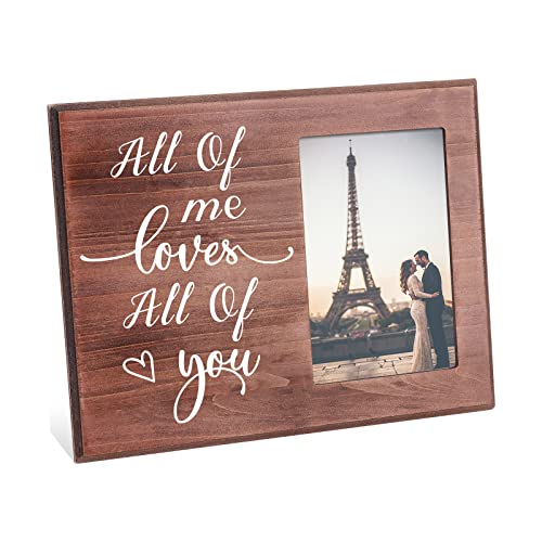 FINGERINSPIRE Liebhaber Romantische Bilderrahmen 25X20cm - All of me loves All of you - Holz Verlobte Paare Fotorahmen Flitterwochen Reise Fotorahmen für Paare Verliebte Valentinstags Geschenk von FINGERINSPIRE