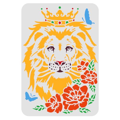 FINGERINSPIRE Löwenkopf Schablonen 29,7x21cm Afrikanische Großkatze Wildtier Malschablone Wiederverwendbar zum Malen auf Holz Möbeln Wänd Basteln Papier und Stoff FINGERINSPIRE Löwenkopf Schablonen 29,7x21cm Afrikanische Großkatze Wildtier Malschablone Wiederverwendbar zum Malen auf Holz Möbeln Wänd Basteln Papier und Stoff von FINGERINSPIRE