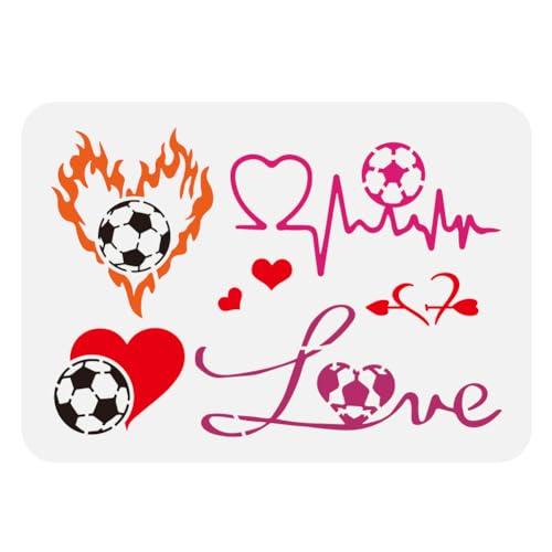 FINGERINSPIRE Love Heart Fußball Schablone 21x29.7 cm Fußball Flammen Malschablonen Herzschlag Fußball Zeichnung Schablonen Wiederverwendbare Herzform Fußball Vorlagen Für Ballsportarten Ballspiele FINGERINSPIRE Love Heart Fußball Schablone 21x29.7 cm Fußball Flammen Malschablonen Herzschlag Fußball Zeichnung Schablonen Wiederverwendbare Herzform Fußball Vorlagen Für Ballsportarten Ballspiele von FINGERINSPIRE