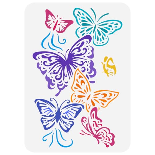 FINGERINSPIRE Malschablone Fliegende Schmetterlinge 21x29.7 cm Kunststoff Schmetterlingsmuster Schablone Wiederverwendbare Tierthema Vorlage Zum Malen Auf Holz Boden Wand Fliesen Leinwand Stoff FINGERINSPIRE Malschablone Fliegende Schmetterlinge 21x29.7 cm Kunststoff Schmetterlingsmuster Schablone Wiederverwendbare Tierthema Vorlage Zum Malen Auf Holz Boden Wand Fliesen Leinwand Stoff von FINGERINSPIRE
