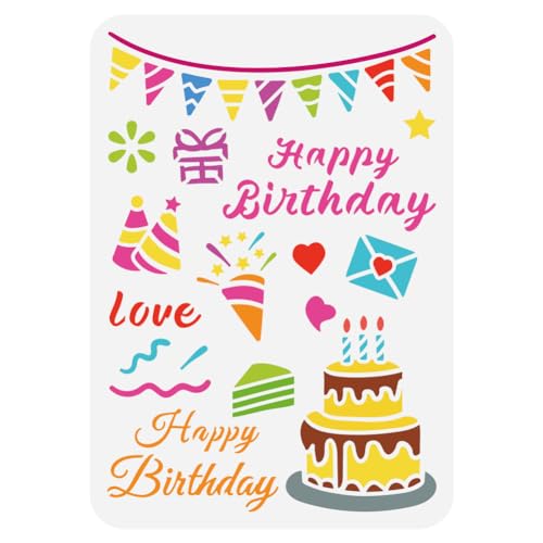 FINGERINSPIRE Malschablone Happy Birthday 21x29.7 cm Geburtstagskuchen Schablone Geburtstagsgeschenk Schablone Geburtstagsthema Wiederverwendbare Schablone Für Grußkarten Scrapbook DIY Dekoration FINGERINSPIRE Malschablone Happy Birthday 21x29.7 cm Geburtstagskuchen Schablone Geburtstagsgeschenk Schablone Geburtstagsthema Wiederverwendbare Schablone Für Grußkarten Scrapbook DIY Dekoration von FINGERINSPIRE
