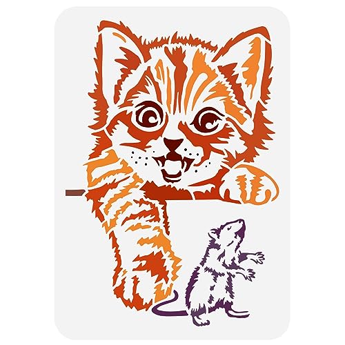 FINGERINSPIRE Malschablone Katze Fängt Maus 21x29.7 cm Wiederverwendbar Niedliche Katze Zeichenvorlage Haustier Maus Schablone Zum Malen Tierthema Schablone Für Wandmöbel Dekoration FINGERINSPIRE Malschablone Katze Fängt Maus 21x29.7 cm Wiederverwendbar Niedliche Katze Zeichenvorlage Haustier Maus Schablone Zum Malen Tierthema Schablone Für Wandmöbel Dekoration von FINGERINSPIRE