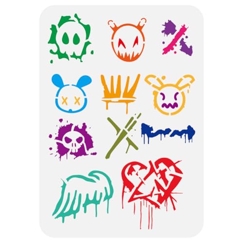 FINGERINSPIRE Malschablone Mit Graffiti Mustern 21x29.7cm Graffiti Schablone Mit Totenköpfen Kronen Herzen Pfeilen Flügeln Muster Graffiti Thema Bastelschablone Zum Malen Auf Wänden Holzmöbeln FINGERINSPIRE Malschablone Mit Graffiti Mustern 21x29.7cm Graffiti Schablone Mit Totenköpfen Kronen Herzen Pfeilen Flügeln Muster Graffiti Thema Bastelschablone Zum Malen Auf Wänden Holzmöbeln von FINGERINSPIRE