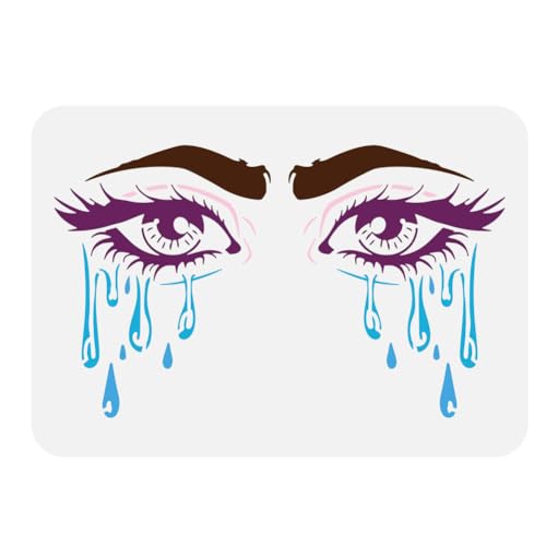 FINGERINSPIRE Malschablone Mit Weinenden Augen 21x29.7cm Schablone Mit Tränenden Augen Augenschablonen Zum Malen Große Schablone Mit Weinenden Augen Zum Malen Auf Holz Wand Leinwand DIY Kunstdekor von FINGERINSPIRE