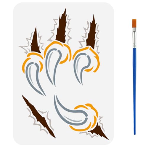 FINGERINSPIRE Malschablone mit Pinsel, 21,1 x 29,7 cm, Adlerkrallen, Rissmuster, Zeichenschablone, Tiermotiv, DIY-Dekoration, Schablone zum Malen auf Holz, Wand, Stoff, Möbeln FINGERINSPIRE Malschablone mit Pinsel, 21,1 x 29,7 cm, Adlerkrallen, Rissmuster, Zeichenschablone, Tiermotiv, DIY-Dekoration, Schablone zum Malen auf Holz, Wand, Stoff, Möbeln von FINGERINSPIRE
