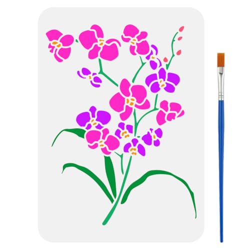 FINGERINSPIRE Orchideen Schablone Mit Pinsel 21x29.7cm Orchideenblatt Große Schablone Blühende Orchideen Malschablone Pflanzenmotiv Florale Zeichenschablone Für Wandfliesen Boden Papier Möbel FINGERINSPIRE Orchideen Schablone Mit Pinsel 21x29.7cm Orchideenblatt Große Schablone Blühende Orchideen Malschablone Pflanzenmotiv Florale Zeichenschablone Für Wandfliesen Boden Papier Möbel von FINGERINSPIRE