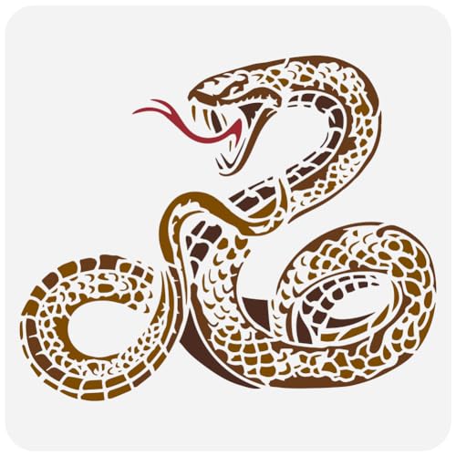 FINGERINSPIRE Realistische Schlangen Malschablone 30x30 cm Kunststoff Große Schlangenmuster Schablone Wiederverwendbare Tierthema Vorlage Zum Malen Auf Holz Boden Wand Fliesen Leinwand Stoff Möbeln FINGERINSPIRE Realistische Schlangen Malschablone 30x30 cm Kunststoff Große Schlangenmuster Schablone Wiederverwendbare Tierthema Vorlage Zum Malen Auf Holz Boden Wand Fliesen Leinwand Stoff Möbeln von FINGERINSPIRE