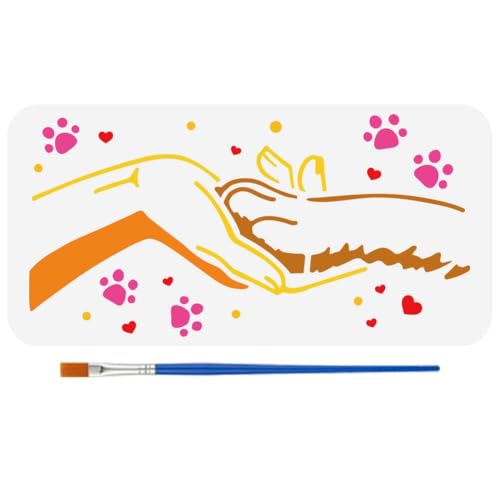 FINGERINSPIRE Schablone High Fives von Mensch Und Hund Mit Einem Pinsel 30x15cm Schablone Für Die Hand Und Den Hund Eines Tierliebhabers Malschablone Für Hände Pfoten Zeichenvorlagen Mit Tiermotiven FINGERINSPIRE Schablone High Fives von Mensch Und Hund Mit Einem Pinsel 30x15cm Schablone Für Die Hand Und Den Hund Eines Tierliebhabers Malschablone Für Hände Pfoten Zeichenvorlagen Mit Tiermotiven von FINGERINSPIRE