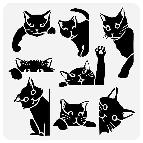 FINGERINSPIRE Schwarze Katze Malschablone 30x30 cm Groß Niedliche Katzen Schablone Zum Malen Quadratische Guckende Katzen Rand Zeichnungsvorlage Dekorative Tier Themen Schablone Für Fliesendekor FINGERINSPIRE Schwarze Katze Malschablone 30x30 cm Groß Niedliche Katzen Schablone Zum Malen Quadratische Guckende Katzen Rand Zeichnungsvorlage Dekorative Tier Themen Schablone Für Fliesendekor von FINGERINSPIRE