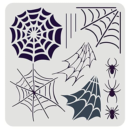 FINGERINSPIRE Spinnennetz Schablone 30x30cm Halloween Spinne und Spinnennetz Stencil Schablonen Spinnen Schablonen zum Malen Dekorationsvorlage auf Wand, Leinwand, Fliesen, Möbeln und Papier FINGERINSPIRE Spinnennetz Schablone 30x30cm Halloween Spinne und Spinnennetz Stencil Schablonen Spinnen Schablonen zum Malen Dekorationsvorlage auf Wand, Leinwand, Fliesen, Möbeln und Papier von FINGERINSPIRE