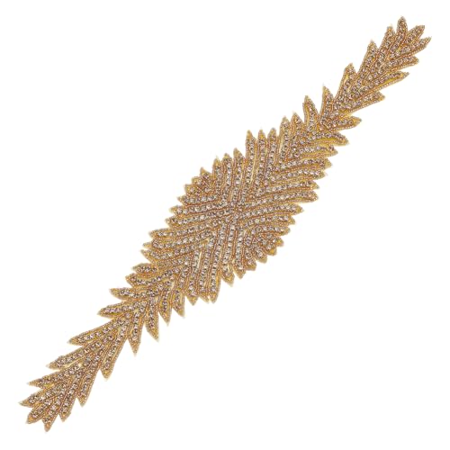 FINGERINSPIRE Strass-Applikation für Hochzeitskleid, 40,6 x 8,4 cm, zum Aufbügeln oder Aufnähen, goldene Blume, Glas, Strasssteine, Applikationen für Brautschmuck, Hochzeitsdekoration FINGERINSPIRE Strass-Applikation für Hochzeitskleid, 40,6 x 8,4 cm, zum Aufbügeln oder Aufnähen, goldene Blume, Glas, Strasssteine, Applikationen für Brautschmuck, Hochzeitsdekoration von FINGERINSPIRE