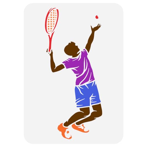 FINGERINSPIRE Tennisspieler Malschablone 21x29.7 cm Wiederverwendbare Tennissportler Vorlage Tennisschläger Schablone Sportthema Schablone Zum Malen Auf Holzwänden Stoffmöbeln FINGERINSPIRE Tennisspieler Malschablone 21x29.7 cm Wiederverwendbare Tennissportler Vorlage Tennisschläger Schablone Sportthema Schablone Zum Malen Auf Holzwänden Stoffmöbeln von FINGERINSPIRE