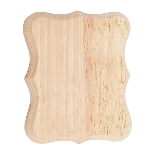 FINGERINSPIRE Unbehandelte Holztafel 15.5x12.7x1.7cm Blanchierte Mandelfarbe Rechteckige Holz Ausstellungssockel Mit Spitzenrand Unbehandelte Holz Bastelbasis Leere Holztafel Für Heimwerkerarbeiten von FINGERINSPIRE