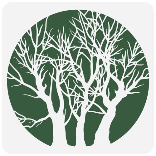 FINGERINSPIRE Vollmond Baum malen große Schablone 30x30cm PET Baum auf dem Mond Sprühen große Schablone wiederverwendbare Lorbeerbaum Silhouette Wandschablone Lorbeer Zweige Vorlage für DIY Möbel FINGERINSPIRE Vollmond Baum malen große Schablone 30x30cm PET Baum auf dem Mond Sprühen große Schablone wiederverwendbare Lorbeerbaum Silhouette Wandschablone Lorbeer Zweige Vorlage für DIY Möbel von FINGERINSPIRE