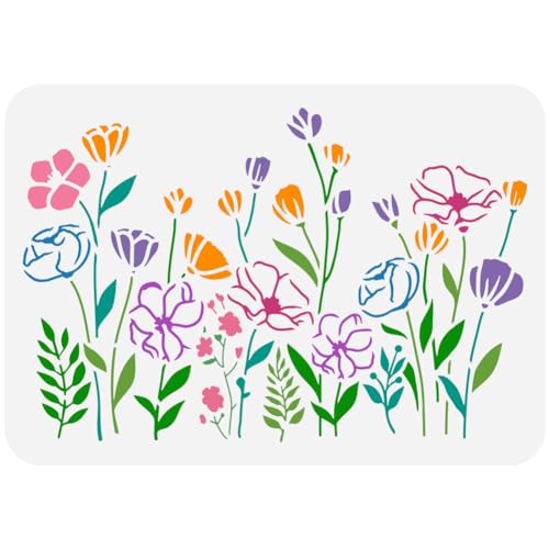 FINGERINSPIRE Wildblumen Malerei Große Schablone 21x29.7 cm PET Blumenmuster Sprühen Große Schablone Straßenrand Blumen Wandschablone Blume Riesige Schablone Natur Pflanzen Thema DIY Vorlage FINGERINSPIRE Wildblumen Malerei Große Schablone 21x29.7 cm PET Blumenmuster Sprühen Große Schablone Straßenrand Blumen Wandschablone Blume Riesige Schablone Natur Pflanzen Thema DIY Vorlage von FINGERINSPIRE