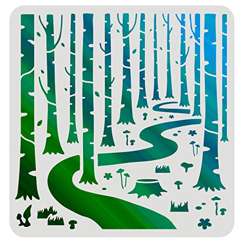 FINGERINSPIRE Woodland Forest Stencils 30x30cm Forest Tree Painting Stencil Forest Path Stencil Plant Drawing Stencil In The Woods Stencils zum Malen auf Holz, Boden, Wand, Stoff FINGERINSPIRE Woodland Forest Stencils 30x30cm Forest Tree Painting Stencil Forest Path Stencil Plant Drawing Stencil In The Woods Stencils zum Malen auf Holz, Boden, Wand, Stoff von FINGERINSPIRE