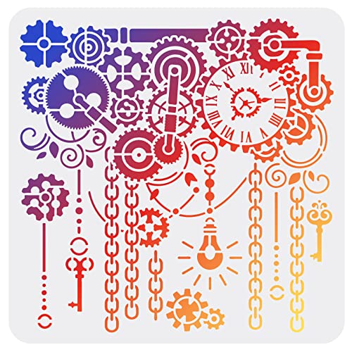 FINGERINSPIRE Zahnrad Schablonen 30x30 cm Uhr Malschablone Kunststoff Uhr Schlüssel Und Zahnradmuster Schablone Steampunk Schablonen DIY Kunst Und Bastelschablonen Zum Malen Auf Holzstoffwänden FINGERINSPIRE Zahnrad Schablonen 30x30 cm Uhr Malschablone Kunststoff Uhr Schlüssel Und Zahnradmuster Schablone Steampunk Schablonen DIY Kunst Und Bastelschablonen Zum Malen Auf Holzstoffwänden von FINGERINSPIRE