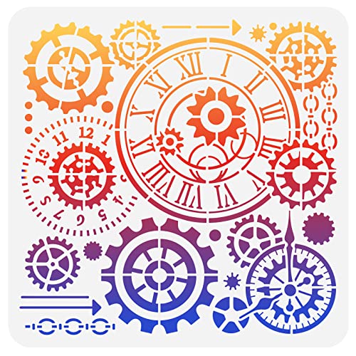 FINGERINSPIRE Zahnrad Schablonen Zum Malen 30x30 cm Steampunk Schablonen Uhr Zahnrad Schablone Kunststoff Zahnradmuster Schablone Wiederverwendbare DIY Kunst Bastelschablonen Zum Malen Auf Holzwänden FINGERINSPIRE Zahnrad Schablonen Zum Malen 30x30 cm Steampunk Schablonen Uhr Zahnrad Schablone Kunststoff Zahnradmuster Schablone Wiederverwendbare DIY Kunst Bastelschablonen Zum Malen Auf Holzwänden von FINGERINSPIRE