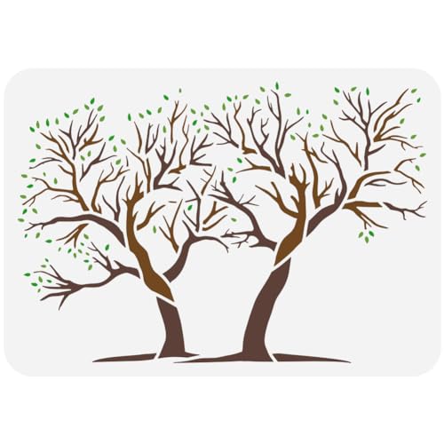 FINGERINSPIRE Zwei Bäume Malen Große Schablone 21x29.7 cm PET Baum des Lebens Sprühen Große Schablone Baumzweige Und Blätter Wandschablone Lebendige Bäume Riesige Schablone Aushöhlungsvorlage FINGERINSPIRE Zwei Bäume Malen Große Schablone 21x29.7 cm PET Baum des Lebens Sprühen Große Schablone Baumzweige Und Blätter Wandschablone Lebendige Bäume Riesige Schablone Aushöhlungsvorlage von FINGERINSPIRE