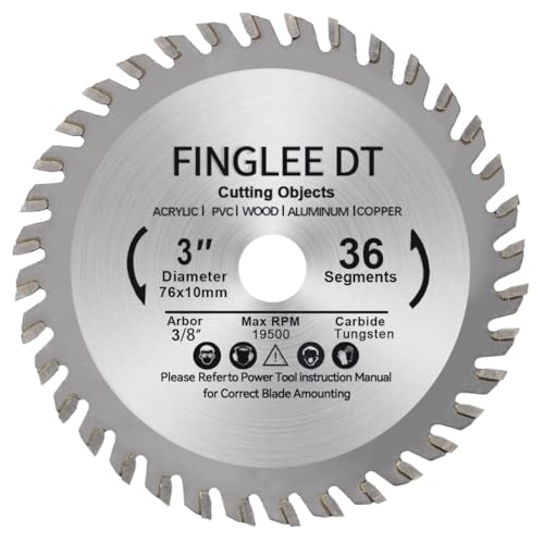 FINGLEE DT Hochwertigem Hartmetall Kreissägeblatt 76 mm x 9.5mm x 36 T, schneller Schnitt,TCT Sägeblätter,für Holz, Sperrholz, Kunststoff. (1 Stück) von FINGLEE DT