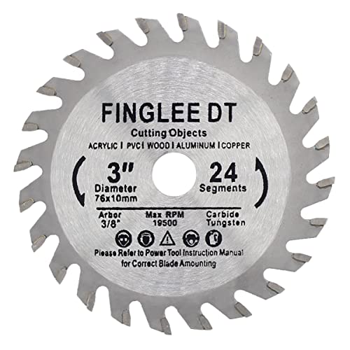 FINLEE DT Hartmetallkreissägeblätter - 75 mm x 10 mm x 24 T, Feinschneiden,TCT-Sägeblätter,für Holz, Sperrholz, Kunststoff. von FINGLEE DT