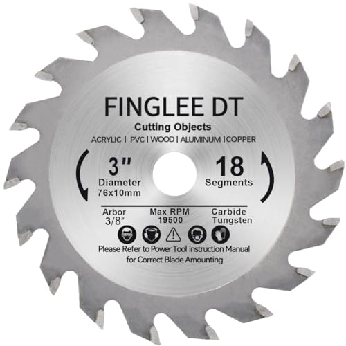 TCT Kreissägeblatt 76mm x 9.5mm mit 18 Zähnen, ideal für Holz, Kunststoff, PVC, Acryl, Sperrholz, schnelles Schneiden, kompatibel mit allen 76mm Handkreissägen TCT Kreissägeblatt 76mm x 9.5mm mit 18 Zähnen, ideal für Holz, Kunststoff, PVC, Acryl, Sperrholz, schnelles Schneiden, kompatibel mit allen 76mm Handkreissägen von FINGLEE DT
