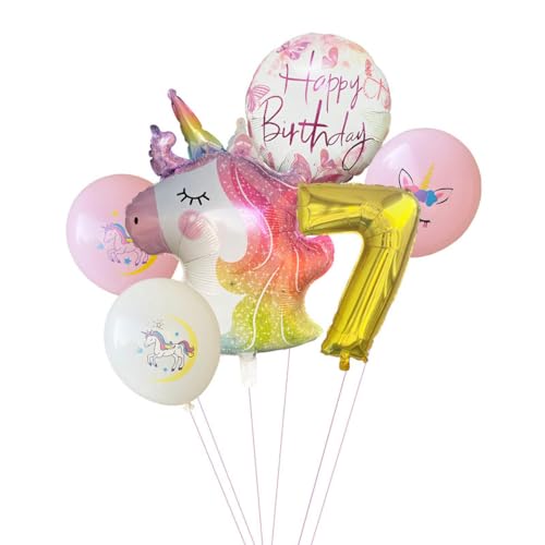Folienballon 1 Satz Rosa Und Weiße Geburtstagsparty Dekorations Regenbogen Aluminium Folienballons 7 von FIOLIRTL
