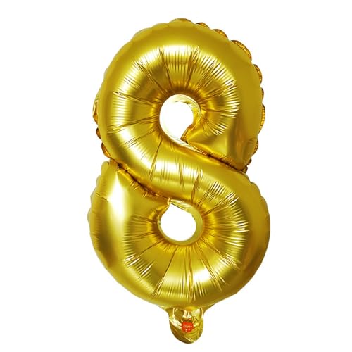 Folienballon 10 Stück 16 Zoll Digitale Aluminiumfolie Ballon Gold Und Silber Urlaub Hochzeitsszene Dekoration - Gold 8 von FIOLIRTL